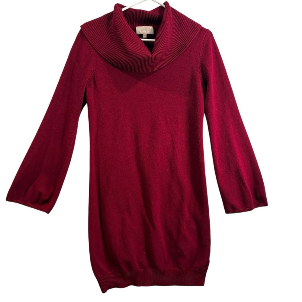 Sweater Dress Cowl‎ Neck Winter Workwear Size M Quiet Luxury